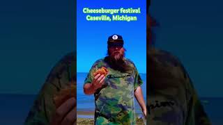 Pizza Cheeseburger caseville cheeseburger michigan puremichigan pizzaburger foodfestival [upl. by Atiseret]