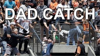 Dad Catches Home Run Ball Barehanded While Holding Baby [upl. by Ardnoet787]