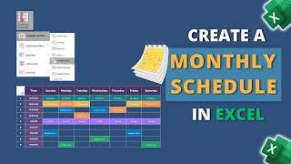 How to Create a Monthly Schedule in Excel [upl. by Crellen]