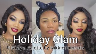 Holiday Makeup Transformation ft nikkietutorials Palette Holiday Glam [upl. by Eecyac]