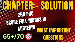 2nd puc chemistrymidterm examchapter solutions most important questions [upl. by Liederman]