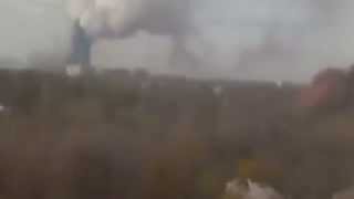 Huge Explosion in Donetsk Explosion near weapons factory shattered windows throughout the city [upl. by Evilo]