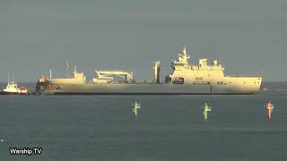 ROYAL NORWEGIAN NAVY TANKER HNoMS MAUD A530 IN PLYMOUTH SOUND 4th July 2022 [upl. by Claudette]