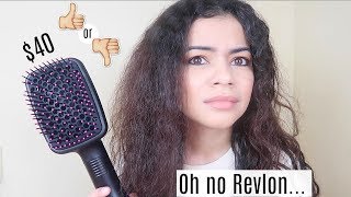 TESTING REVLON ONE STEP HAIR DRYER AND STYLER ON CURLY HAIR  HONEST REVIEW SURPRISE GIVEAWAY [upl. by Josee]