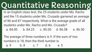 Quantitative Reasoning AVERAGE NAPOLCOM CSE part1 [upl. by Lletnuahs364]