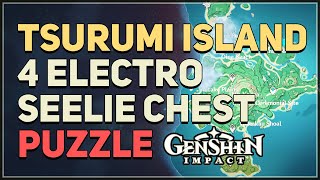 Tsurumi Island 4 Electro Seelie Chest Puzzle Genshin Impact [upl. by Gobert]