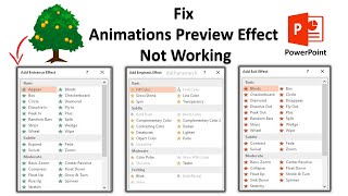 How to Fix Animations Preview Effect Not Working In PowerPoint [upl. by Genisia]