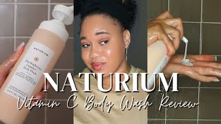 NATURIUM The Brightener Vitamin C Body Wash Review  EuniyceMari [upl. by Aihsena341]