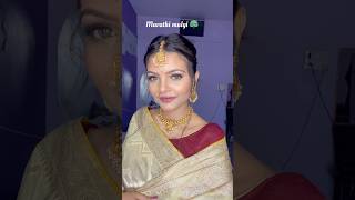 Marathi mulgi makeup look Ganesh Chaturthi makeup ganesh ganeshchaturthi marathi short yt [upl. by Laing255]