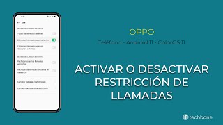 Activar o desactivar la Restricción de Llamadas  Oppo Android 11  ColorOS 11 [upl. by Akissej]