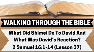 What Did Shimei Do To David And What Was Davids Reaction  2 Samuel 16114  Lesson 37  WTTB [upl. by Laurena]