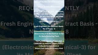 BEL OPTRONIC DEVICES LIMITEDGovt of India Enterprise hiring [upl. by Calvina]