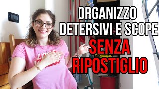 COME HO ORGANIZZATO DETERSIVI e NECESSARIO PULIZIE SENZA RIPOSTIGLIO  La mia scorta di detersivi [upl. by Aninad]