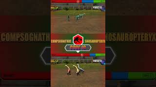 COMPSOGNATHUS VS SINOSAUROPTERYX  JURASSIC WORLD THE GAME [upl. by Modie]