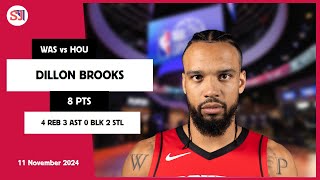 DILLON BROOKS 8 PTS vs WAS 11 Nov 2425 HOU Highlights [upl. by Rie]