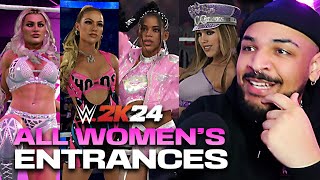 WWE 2K24  WOMENS ENTRANCES REACTION [upl. by Nyloj]