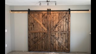 Building Interior Rustic Barn Doors on a Budget DIY How To Build [upl. by Anah]