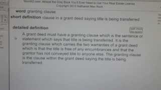 granting clause Real Estate License Exam Study Guide AgentExamPasscom [upl. by Chanda]