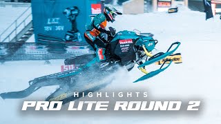 Amsoil Championship Snocross 2022  Pro Lite Round 2 Highlights [upl. by Esidnac]