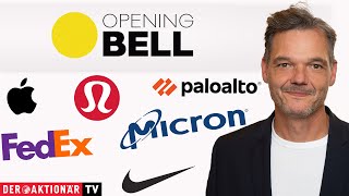 Opening Bell Nike Lululemon FedEx Micron Technology Palo Alto Apple [upl. by Hermes]