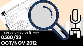 058023 OctoberNovember 2012 Marking Scheme MS Audio Voiceover [upl. by Haldeman]