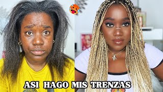 COMO HACER TRENZAS AFRICANAS PASO A PASO  TUTORIAL 2023 [upl. by Nalehp820]