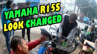 Yamaha R15s Look changed  Wrapping and Sticker Timelapse [upl. by Aerdnat]