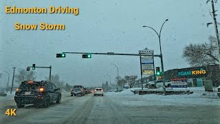 Driving  Snow Storm in Edmonton AB 🇨🇦 [upl. by Rramel479]