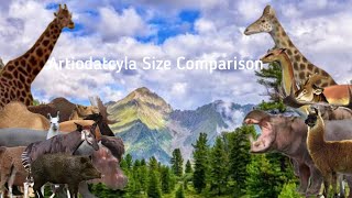 Artiodatcyla Size ComparisonCamelidsGiraffidaeCervidaeSuidaeBovidaeHippopotamidae [upl. by Novyak]