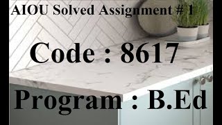 AIOU Code 8617 Solved Assignment No 1 Autumn 2023  Baloch Academy [upl. by Nalac]