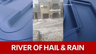 Dallas Weather Severe storms dump large hail plenty of rain across North Texas [upl. by Nohtahoj]