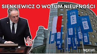 Sienkiewicz odpowiada na zarzuty ws wotum nieufności [upl. by Nibuz651]