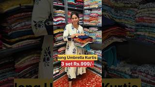 🤩3 long umbrella Kurtis at Rs999 Only 😍shorts trending thetalkingpenguin [upl. by Autum]