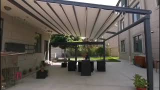 Automatic PVC Fabric Pergola  Available on IndiaMART [upl. by Benedicto89]