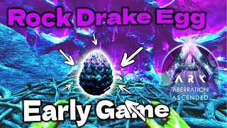 How to get a Rock Drake Egg Early Game Aberration Ark Ascended How to tame Rock Drack Easy [upl. by Atsira]