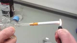 Smoking a cigarette with a separatory funnel for HPLC analysis [upl. by Curry]