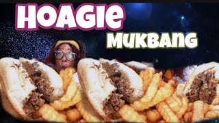 Giovannis Huge Cheesy Cheesesteak Mukbang Eating Show  Food Vlog [upl. by Mazurek]