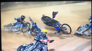 Madsen Holder Crash SGP Latvia Riga Heat 18 [upl. by Hewe620]