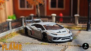 Lamborghini Huracan GT EVO Liberty Walk by Flame Model 164  UNBOXING and REVIEW [upl. by Enaffit]