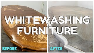 How I Whitewashed a Dining Room Table [upl. by Elrak779]