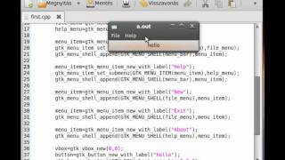 GTK tutorial 17  menu bar [upl. by Liam]