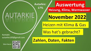 Hybrid heizen mit Klima amp Gas  Bilanz November 2022  Autarkie  Folge 204 [upl. by Antin967]