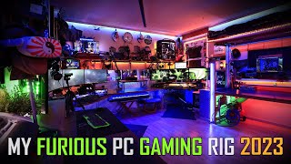 My Furious PC Gaming Rig 2023 🤓 Twitch Streamer PC Setup [upl. by Nageet54]