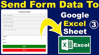 How to send HTML form data to google sheets how to send form data in excel Form to excel sheet [upl. by Hackett]