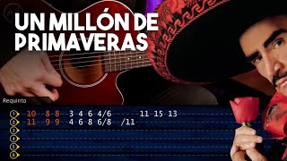 Un Millón de Primaveras  Vicente Fernández ACORDES  REQUINTO Tutorial Guitarra  Christianvib [upl. by Nylrem617]