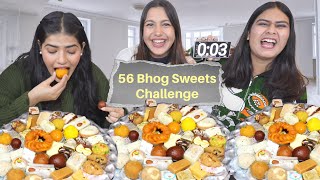 10 Seconds Unlimited Sweets Eating Challenge  56 Bhog Sweets Challenge  Food Challenge [upl. by Ammej]