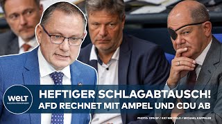 TINO CHRUPALLA AfD rechnet bei Generaldebatte im Bundestag mit Ampel und CDU ab [upl. by Nilreb531]