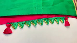 border krosha saree kuchu without kuchu border kuchu designs  Nandana Creations [upl. by Younger]