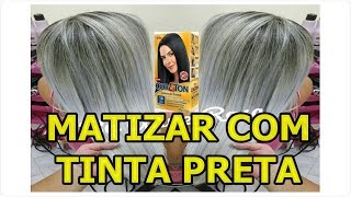 COMO MATIZAR E PLATINAR AS MECHAS COM 10 TINTA PRETA [upl. by Silverman526]