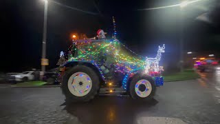 See The Amazingly Bright Tractors In The Welshpool Illuminated Tractor Run 4K [upl. by Ecirtnahc684]